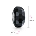 Set of 2 Translucent Murano Faceted Glass Charm Bead with Sterling Silver Core - Image 30