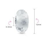 Set of 2 Translucent Murano Faceted Glass Charm Bead with Sterling Silver Core - Image 42