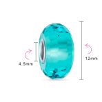 Set of 2 Translucent Murano Faceted Glass Charm Bead with Sterling Silver Core - Image 34