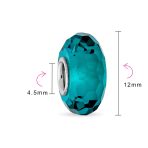 Set of 2 Translucent Murano Faceted Glass Charm Bead with Sterling Silver Core - Image 36