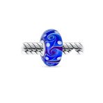 Murano Glass Charm Bead Green Red Blue Aqua Wave Swirl Spacer for Bracelet - Image 3