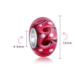 Murano Glass Charm Bead Green Red Blue Aqua Wave Swirl Spacer for Bracelet - Image 6
