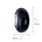 Smooth Opaque Murano Glass Charm Bead for European Bracelets Sterling Silver - Image 12