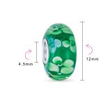 Set of 2 Murano Glass Charm Bead Sterling Silver Core Floral Design for Bracelet - Image 13