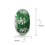 Christmas Charm Bead Snowflake Green Murano Glass Spacer for European Bracelets - Image 5