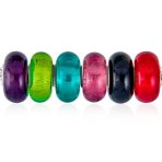 Mixed Spacer Set Murano Glass Charm Bead Jewel Tones Sterling Silver Core - Image 3