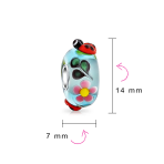 Mixed Garden Insect Glass Charm Bead Set Ladybug Butterfly Bee Spacer - Image 3