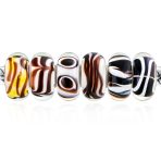 Mixed Set of 6 Sterling Silver Core Murano Glass Charm Beads for Bracelets - Image 2