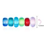 Multi Colors Set of 6 Sterling Silver Core Murano Glass Charm Bead for Bracelet - Image 3