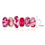 Mixed Set Red Pink Floral Murano Glass Flower Charm Bead Sterling Silver Core For Bracelet - Image 4