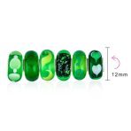 Mixed Set Sterling Silver Core Dark Green Floral Murano Glass Charm Bead Spacer - Image 4