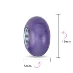 Smooth Opaque Murano Glass Charm Bead for European Bracelets Sterling Silver - Image 16