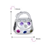 Set of 3 Fashion Multicolor CZ Clutch Purse 2 Solid Pink Spacer Charm Bead - Image 3