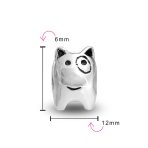 Oxidized Silver Spot Dog Charm Bead Bracelet Small Puppy Pet Animal Lover - Image 5