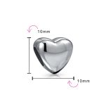 Set of 2 Simple Puff Heart Bead Charm Sterling Silver for European Bracelet - Image 4