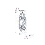 Sterling Silver Charm Bead Simple Twist Rope Cable Spacer for European Bracelet - Image 3