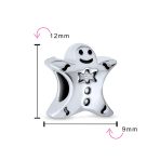 Christmas Charm Bead Gingerbread Man Bow Tie Sterling Silver for Bracelet - Image 3