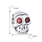 Set of 3 Halloween Red Eyes Skeleton Pirate Skull & Orange Spacer Charm Bead - Image 6