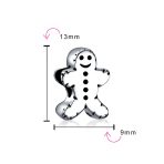 Christmas Charm Bead Gingerbread Man Cookie Shape Sterling Silver for Bracelets - Image 3