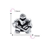 Ice Hockey Goalie Sports Team Charm Bead .925 Sterling Silver for Bracelet - Image 4