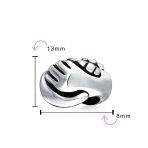 Set of 2 BFF Hug & Hand Sign I Love You Infinity Charm Bead Sterling Silver Fits European Bracelet - Image 4