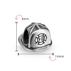 Fireman Helmet Charm Bead for Wife Oxidized Silver Fits European Bracelet - Image 5