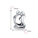 Couples Kissing Lovers Charm Bead Sterling Silver for European Bracelet - Image 3