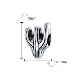 Set of 2 Black Movie Star Sunglasses & Cactus Charm Bead Sterling Silver Fits European Bracelet - Image 4