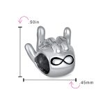 BFF Hand Sign Infinity I Love You Charm Bead Silver - Image 4