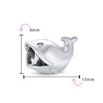 Nautical Ocean Sea Whale Charm Bead .925 Sterling Silver Fits European Bracelets - Image 3