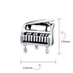 Set of 2 Grand Piano & G Clef Musician Charm Bead Oxidized Sterling Silver - Image 4