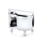Grand Piano Charm Bead for Musicians in Oxidized Sterling Silver Fits Bracelets - Image 2