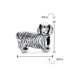 Oxidized Silver Dachshund Hot Dog Charm Bead European Bracelet Pet Animal Lover - Image 4
