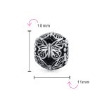 Set of 2 Garden Insect Filigree Butterfly Charm Bead Sterling Silver - Image 3