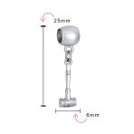 Sterling Silver Sports Gavel Dangle Charm Bead for European Bracelets - Image 3