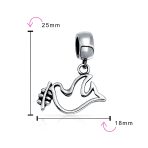World Peace Dove Dangle Charm Bead Sterling Silver for European Bracelets - Image 3