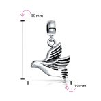 World Peace Dove Dangle Charm Bead Sterling Silver for European Bracelet - Image 3