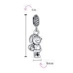 Cartoon Cheerleader Soccer Player Dangle Charm Bead Sterling Silver for Bracelet - Image 5