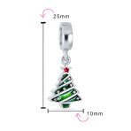 Christmas Charm Bead Red Star & Green Tree Dangle Enamel Silver for Bracelets - Image 3