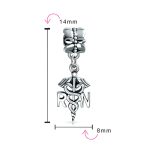 RN Nurse Hat Caduceus Dangle Charm Bead Sterling Silver for European Bracelet - Image 3