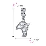Western Equestrian Horse Dangle Charm Bead .925 Sterling Silver European Bracelet - Image 3