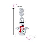 Christmas Charm Bead Frosty Snowman Dangle for Bracelets Sterling Silver - Image 4