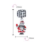 Christmas Charm Bead Red Santa Claus Dangle Enamel Sterling Silver for Bracelets - Image 4