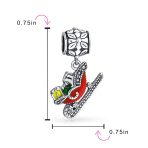 Christmas Charm Bead Red Santa Sleigh Dangle for European Bracelet Silver - Image 3