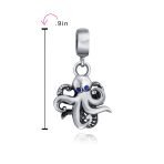 Squid Scuba Diver Octopus Dangle Charm Bead Silver for European Bracelet - Image 3