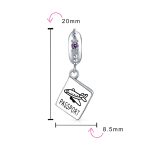 World Traveler Passport Dangle Charm Bead Sterling Silver for European Bracelet - Image 4