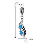 Sport Blue Skier Glass Charm Bead for European Bracelet - Enamel Sterling Silver - Image 3