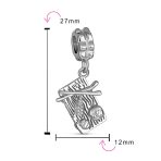 Chopsticks Chef Sushi Dangle Charm Bead Sterling Silver for European Bracelet - Image 4