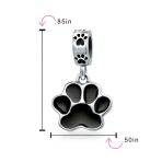 BFF Pet Lover Black Dog Cat Paw Print Dangle Charm Bead - Image 3