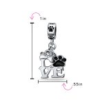 BFF Pet Lover Black Dog Cat Paw Print Dangle Charm Bead - Image 3